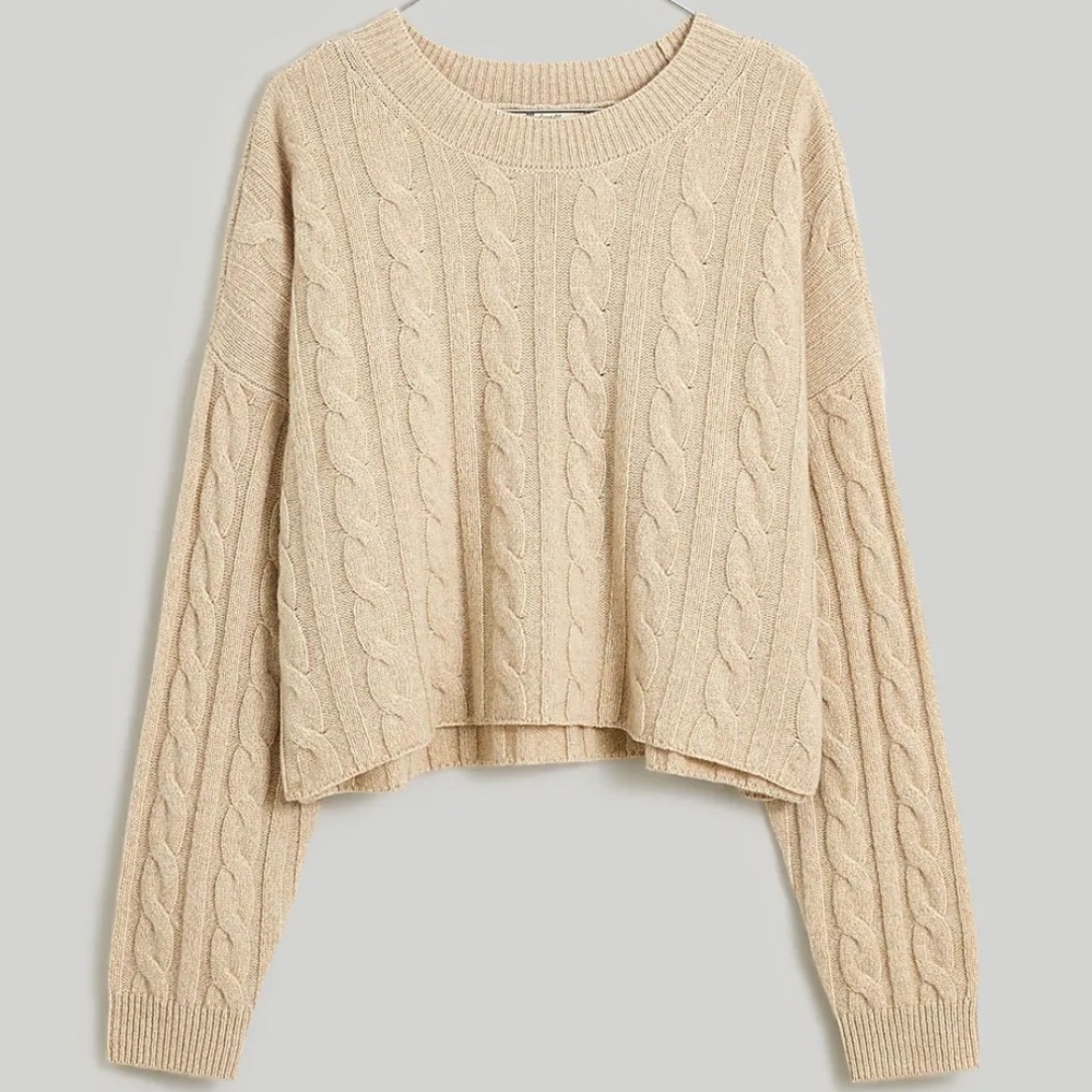 Madewell (Re)sourced Cashmere Cable-Knit Crop Sweater